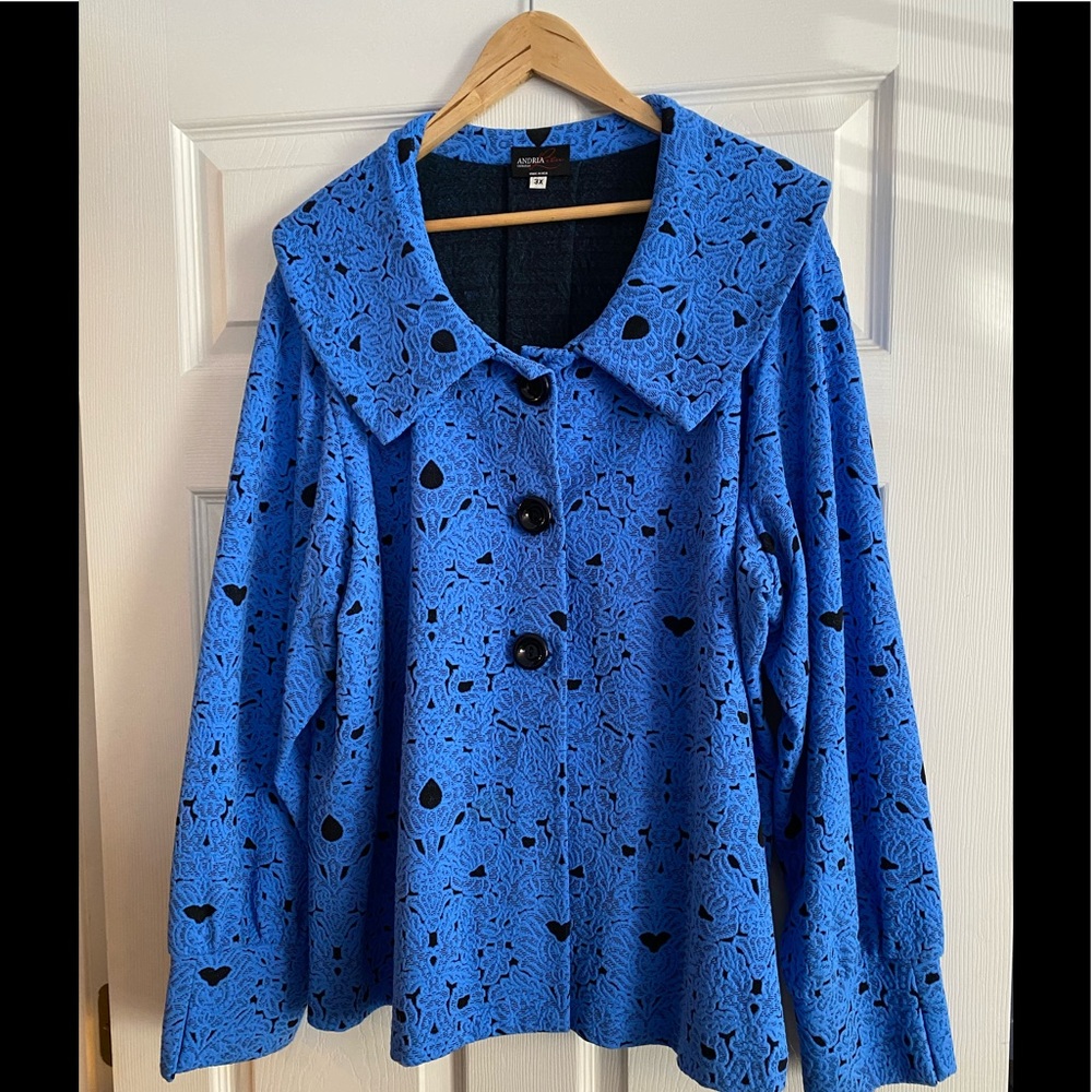Andria Lieu Collection knit jacket - Periwinkle Blue - 3 buttons - size …